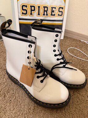 NWT Doc Martens White Leather Boots
